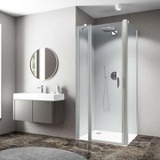 Perete lateral fix Roth Cariba 80 cm sticla 6 mm transparent-crom lucios