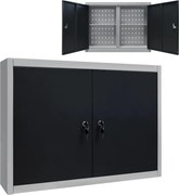 vidaXL Dulap de perete pentru unelte gri & negru metal stil industrial