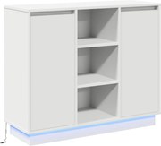 vidaXL Bufet LED Alb 90 x 32 x 75 cm Lemn compozit