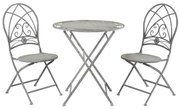 Set masa si 2 scaune bistro, din metal, aspect vintage