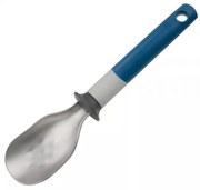 Lingura pentru inghetata Tasty 678024, Maner din cauciuc anti-alunecare, Otel inoxidabil, 23,5 cm, Albastru