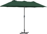 vidaXL Parasol de Grădină Verde 370 x 197 x 239 cm