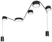 Lustra cu 7 spoturi LED, Negru, Zumaia I