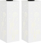 vidaXL Lumină LED Solară pentru Alei 2 pcs Alb Oțel laminat la rece