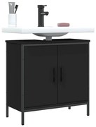 vidaXL Dulap pentru chiuvetă baie, negru, 60x30x60 cm, lemn prelucrat