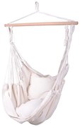 Fotoliu suspendat de grădină crem capitonat Tobago – Garden Pleasure