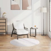 vidaXL Covor lavabil, negru și alb, φ120 cm, antiderapant