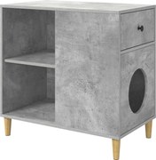 vidaXL Casa pentru pisici Beton 72 x 42.5 x 70 cm Lemn compozit