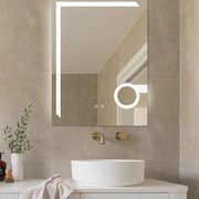 Oglinda Led Si Touch Cu Functie Dezaburire, Lumina rece ,calda, neutra, 60x80cm ,lupa cosmetica x3