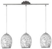Lustra design modern Crackle 3L alb mozaic 8069-3WH SRT