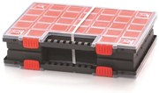 Organizator cu două case 39,9 × 30,3 × 10 cm, cutii, roșu