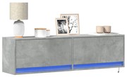 vidaXL Comodă TV de perete cu lumini LED, gri beton, 140x31x38 cm