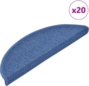vidaXL Covorașe pentru scări, 20 buc., 56x17x3 cm, semirotunde, albastre