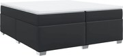 vidaXL Pat box spring cu saltea, negru, 200x200 cm, piele ecologică