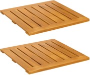 vidaXL Covoraș de baie Simplu Maro 50 x 50 cm lemn