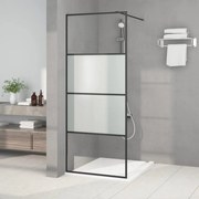vidaXL Perete cabină duș walk-in negru 80x195 cm sticlă ESG semi-mată