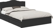 vidaXL Pat cu storage cu headboard Negru 150 x 200 cm Lemn compozit