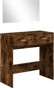vidaXL Masă de toaletă cu oglindă, stejar fumuriu, 80x39x80 cm