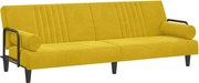 vidaXL Canapea extensibilă cu cotiere, galben, catifea
