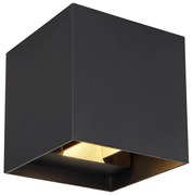 Aplica LED cu spot pentru iluminat exterior design modern IP54 Veronika negru 10x10cm