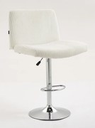 HR150W Scaun Alb din Catifea Reiată cu Bază Cromata