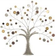 Decoratiune de perete gri din metal, 88 x 2,5 x 88 cm, Tree Mauro Ferreti