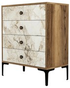 Comodă Lizbon White and Walnut