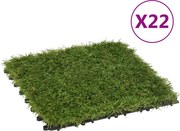 vidaXL Plăci de iarbă artificială, 22 buc, verde, 30x30 cm
