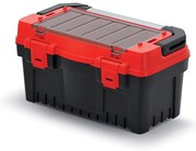 Cutie pentru scule cu maner din aluminiu 47,6 x 26 x 25,6 cm, compartimentari, rosu