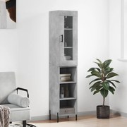 vidaXL Dulap înalt, gri beton, 34,5x34x180 cm, lemn prelucrat