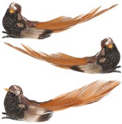 Set de păsări pe clemă, negru/maro, 3 buc.