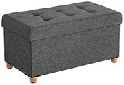 Taburet cu spațiu de depozitare cu picioare OTO, 76x38x40cm, antracit SongmicsHome