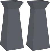 vidaXL Vază pe pilon 2 pcs Antracit 40 x 40 x 100 cm