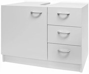 Dulap sub chiuvetă cu 3 sertare SILKE, 63x30x54cm, alb Casaria