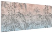 Tablou - Plante tropicale pe perete (120x50 cm)