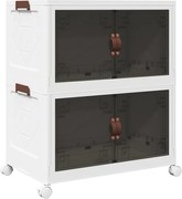 vidaXL Cutie de depozitare stivuită cu roți 2 niveluri 75 L 64x40x76cm