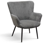 Fotoliu Cielo, structura metalica, Catifea Reiata - GRI INCHIS