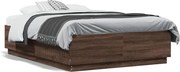 vidaXL Cadru de pat, stejar maro, 135x190 cm, lemn prelucrat