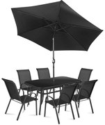Fieldmann Set mobilier de grădină Ruby Dark, 8 buc