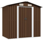 Magazie metalica de gradina, maro, 204 x 132 x 186 cm, otel