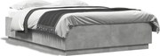 vidaXL Cadru de pat, gri beton, 150x200 cm, lemn prelucrat