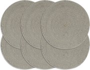 vidaXL Naproane, 6 buc., gri, 38 cm, bumbac, rotund