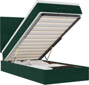 vidaXL Cadru de pat otoman cu saltele, catifea verde închis 80x200cm