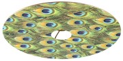 Abajur plat din catifea cu design de păun cu auriu 45 cm