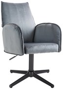 HR280CROSS Scaun Grafit din Catifea cu Bază Neagră