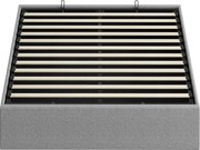 HOMCOM Cadru Pat Matrimonial 140x190 cm, Pat cu Spațiu de Depozitare, Pistoane cu Gaz, Lamele din Lemn, Fără Saltea, Silențios, Ușor de Montat, Înălțime 28 cm, Gri | Aosom Romania