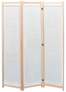 Paravan de cameră cu 3 panouri, crem, 120x170x4 cm, textil