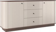 Comodă cu sertare Vesper 160 cm - cașmir / nuc / mânere negre