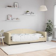 vidaXL Pat de zi, crem, 80x200 cm, material textil