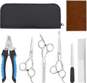 vidaXL Set 6 piese foarfece pentru îngrijirea câinilor oțel inoxidabil